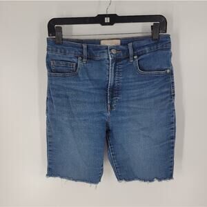 Everlane Blue Wash Denim High Waisted Regular Shorts 30